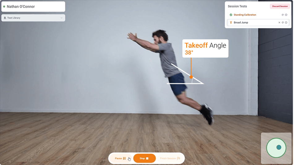 HumanTrak’s takeoff angle measurement visualized.
