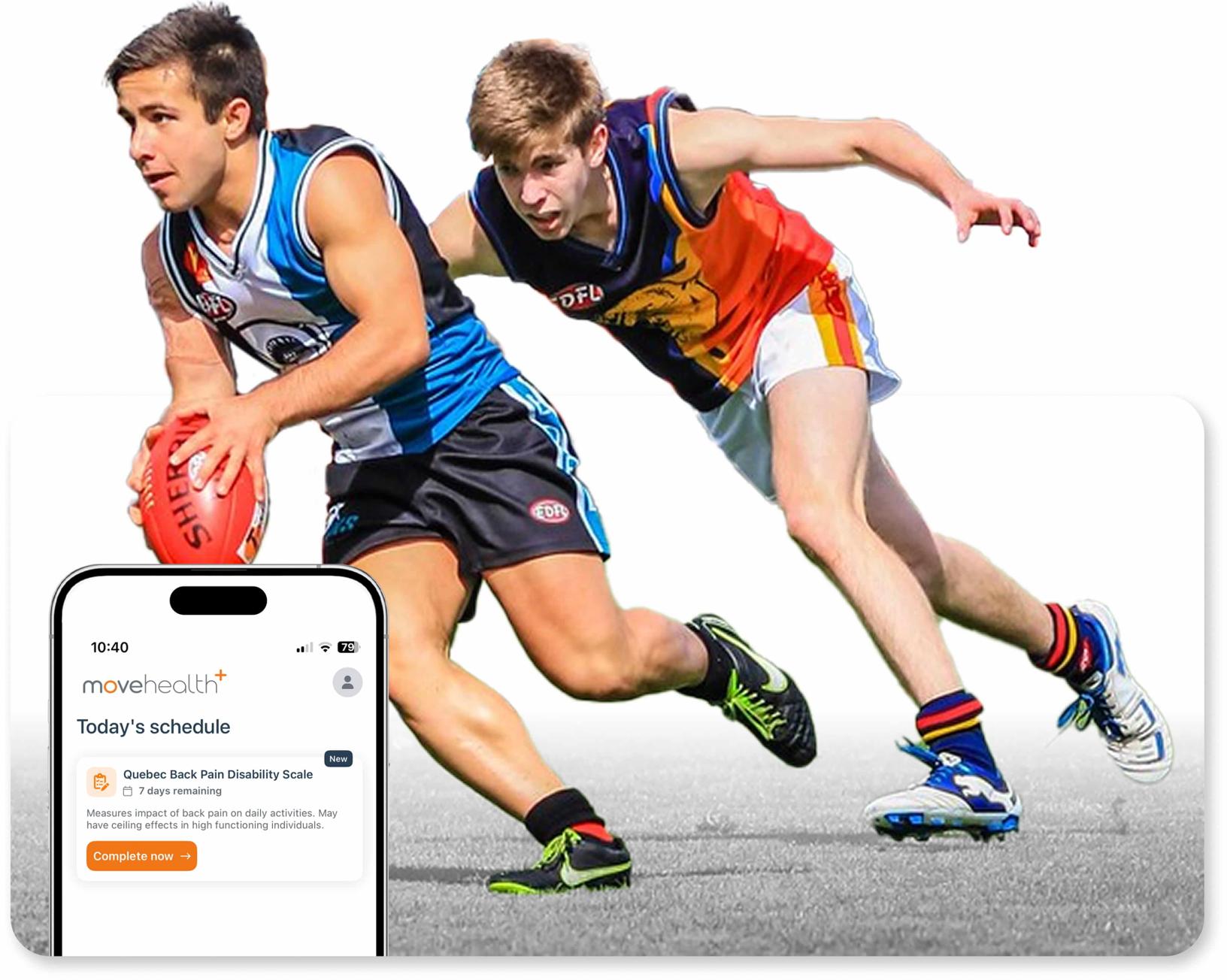 Wellness questionnaires are often delivered to track injury and recovery post-training in elite sport, as available through MoveHealth.