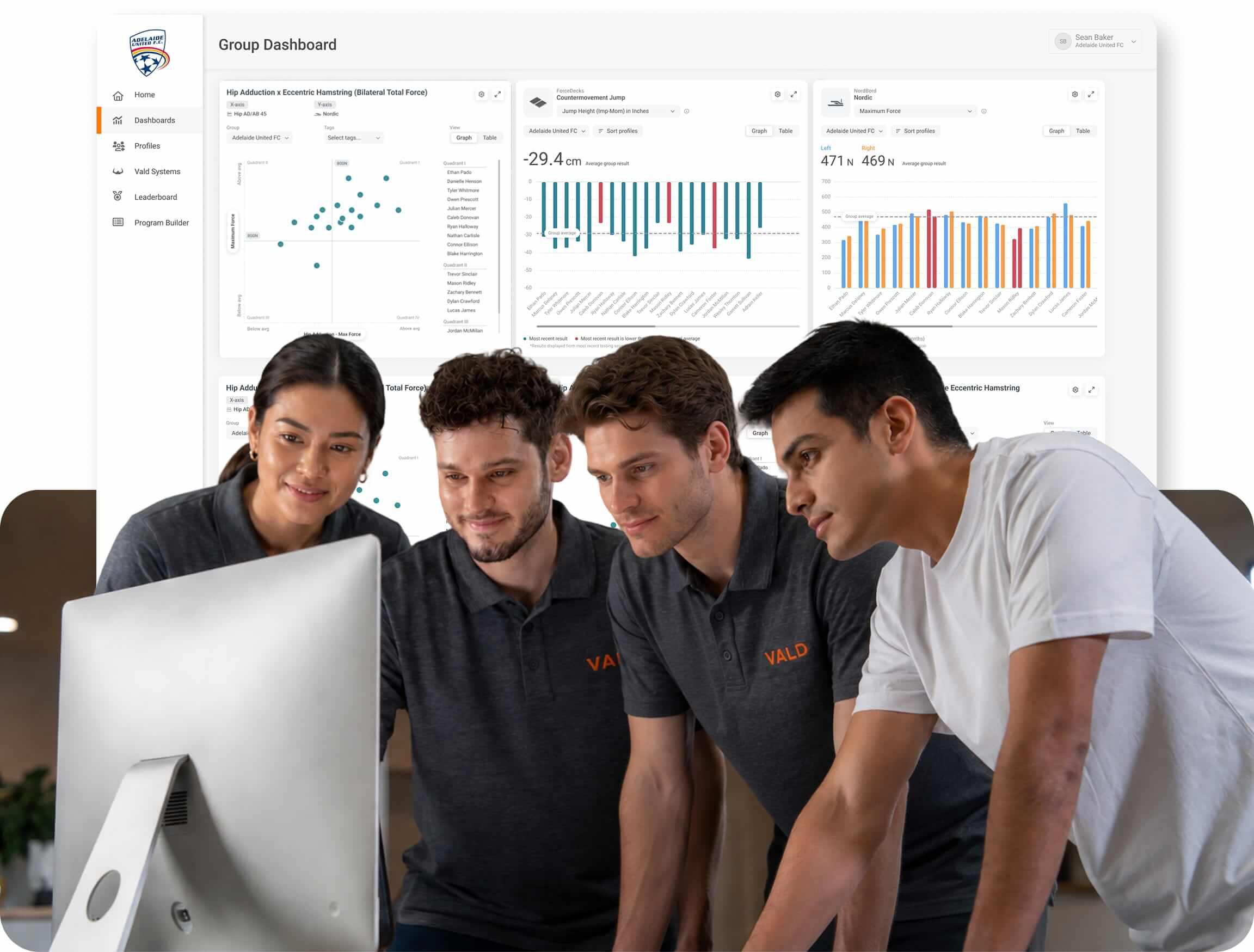 VALD Hub helps practitioners turn data into clearer conversations around progress, benchmarks and decision-making.