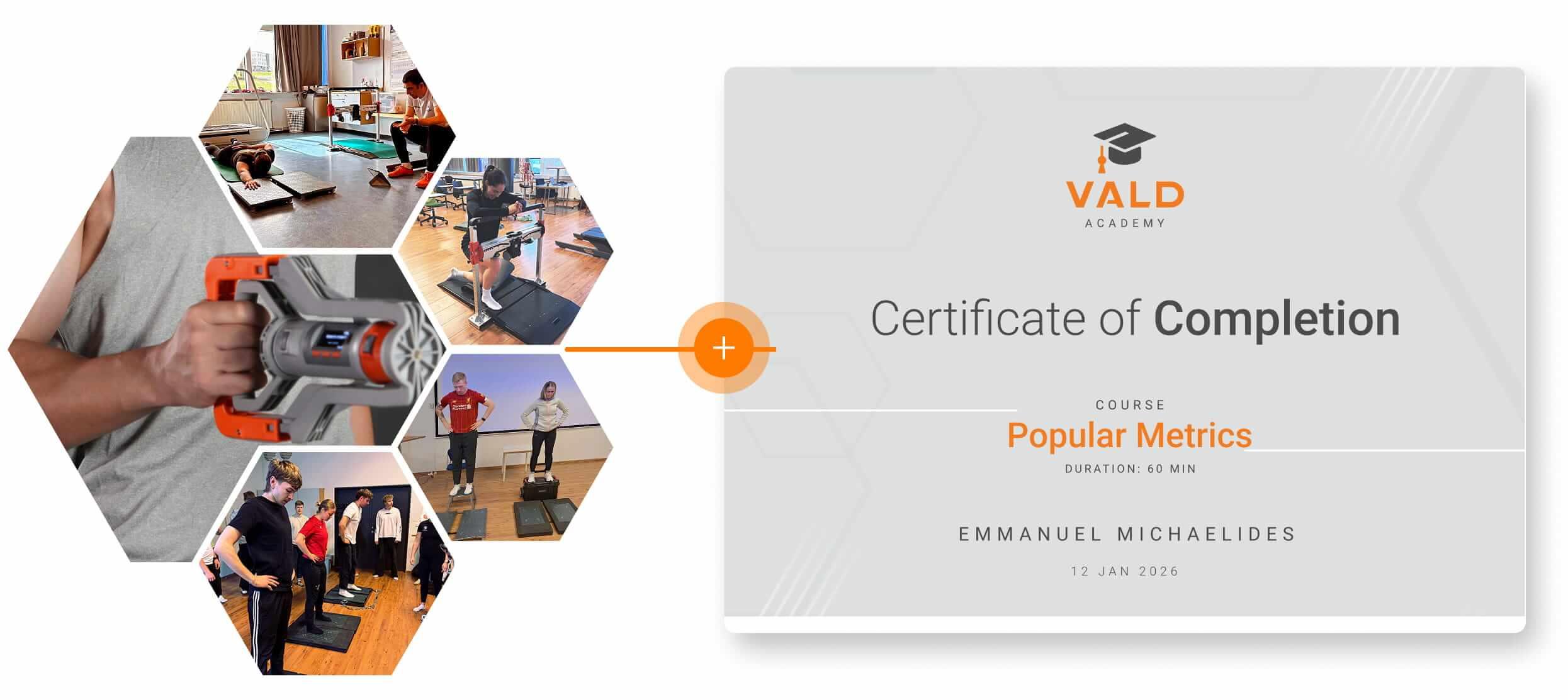 Students getting hands-on experience with VALD systems supported by VALD Academy certification