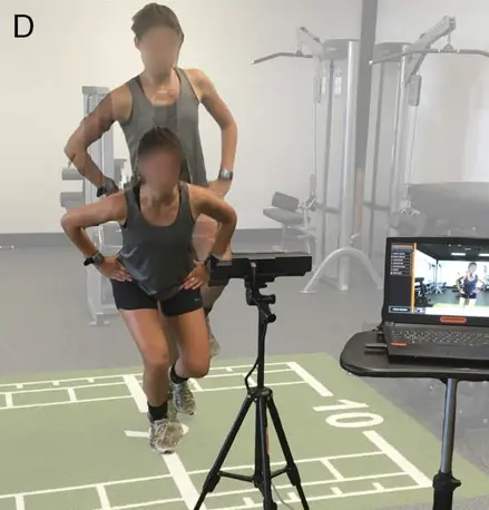 HumanTrak을 이용한 Single-leg triple vertical hop 테스트 예시