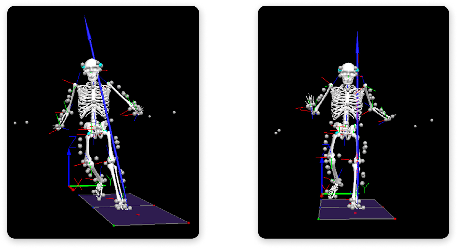 Knee abduction moment is greater during curved deceleration due to the GRF vector not aligning with the knee joint center, which increases the moment arm.