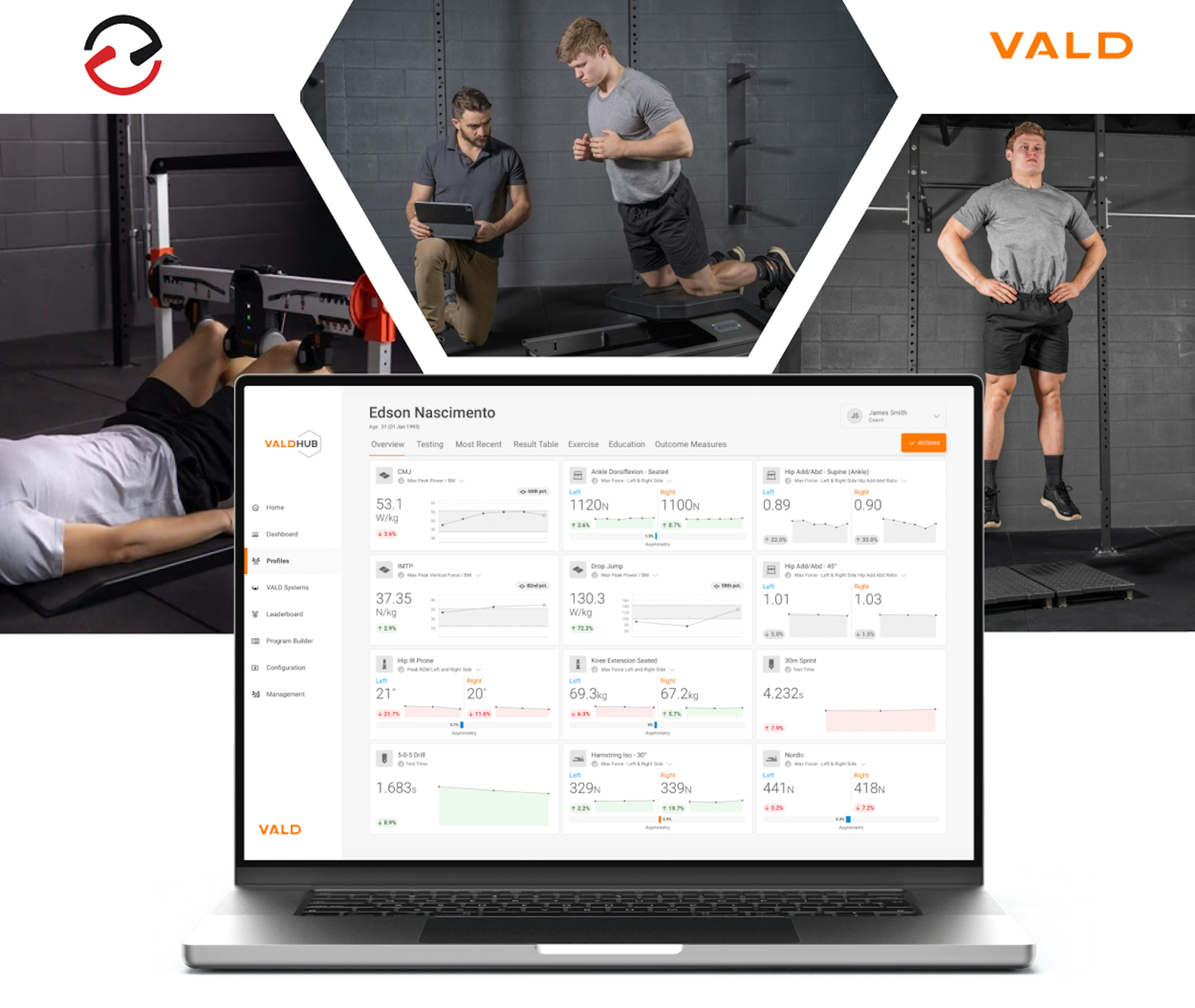 An example of an athlete profile overview in VALD Hub.