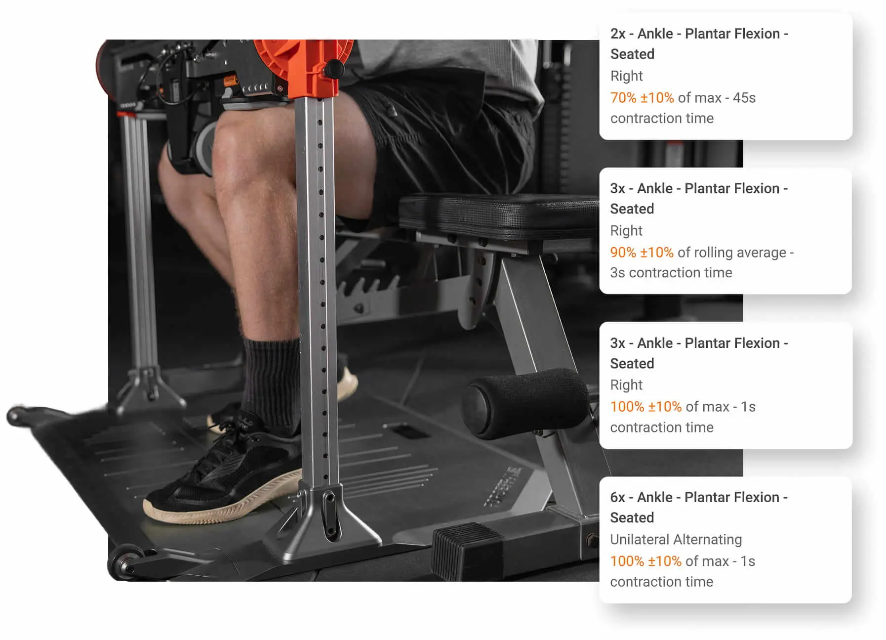 Training program in ForceFrame Training Mode, optimizing both tendon adaptation and pain reduction.