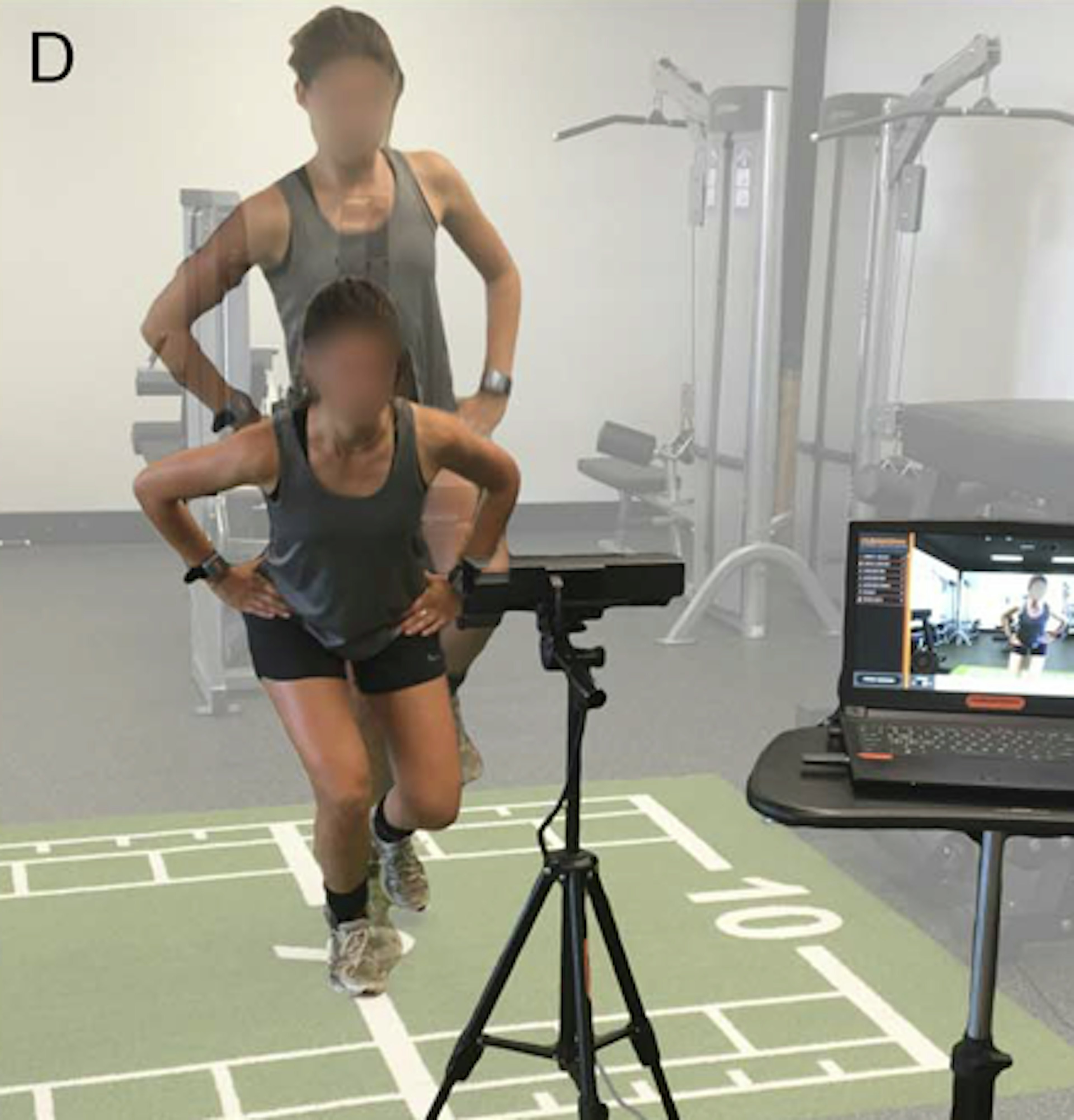 Single-leg triple vertical hop kinematics being assessed with HumanTrak