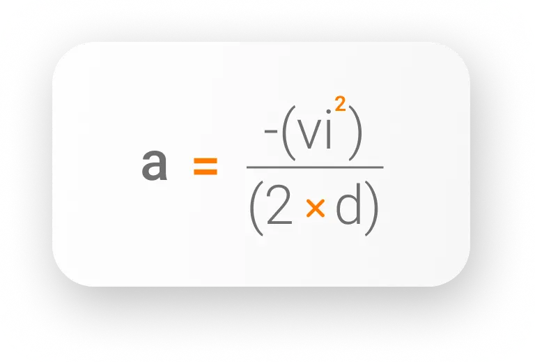 Average Deceleration Equation