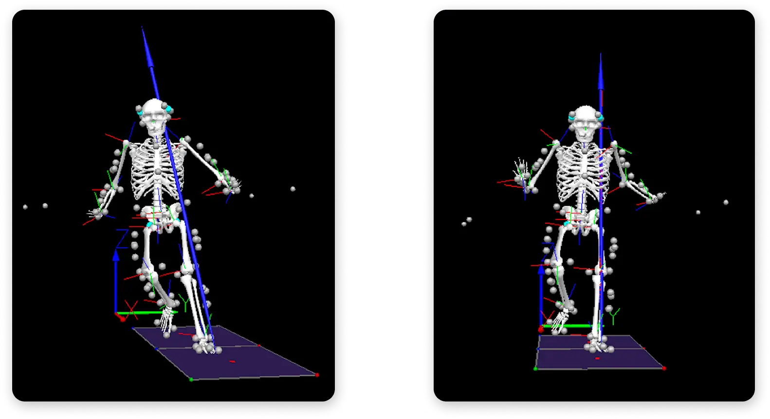 Knee abduction moment is greater during curved deceleration due to the GRF vector not aligning with the knee joint center, which increases the moment arm.